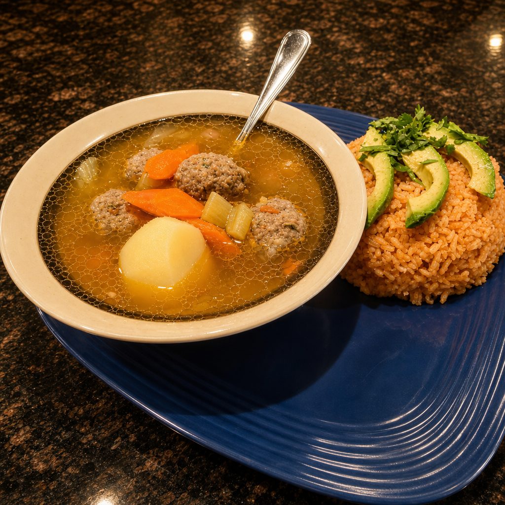 (  WED ) Caldo De Albondigas 1/2 Orden.
