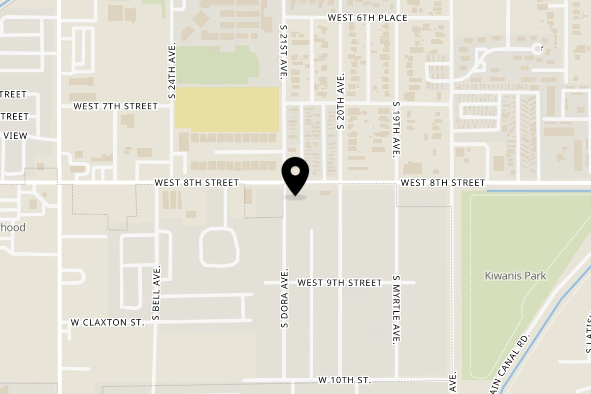 Map showing the location of Birrieria Del Pueblo & Cantina on 2015 W 8th St in Yuma